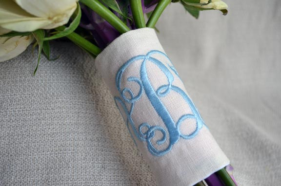 Wedding - Monogram Bouquet Wrap