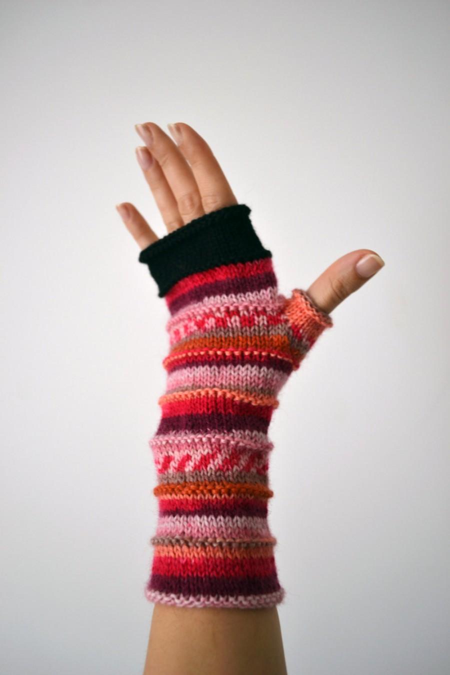 Mariage - Pink Tones Fingerless Gloves - Winter Gloves - Birthday Gift - Winter Accessories - Women Gloves nO 69.