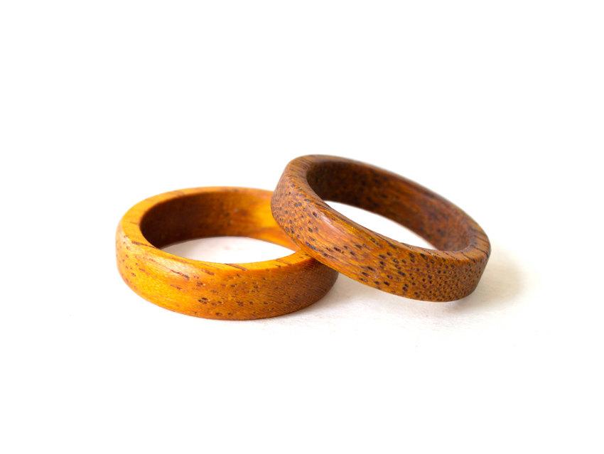 Wedding - His and Her Bands Set, Wood Band, His and Her Wedding Rings, Wood Rings, Natural Rings, Wooden Jewelry, Natural Jewelry, Gift For Her