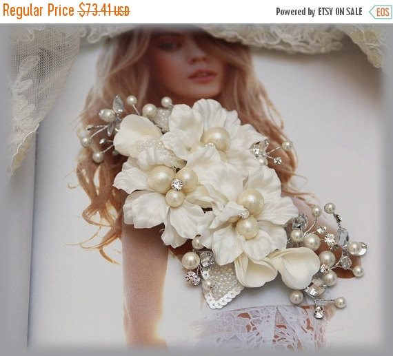 Свадьба - Bridal headpiece, pearl comb, crystal Rhinestone comb, Bridal Hair Comb, Bridal hair jewelry, Wedding hair accessory, engagement headpiece 