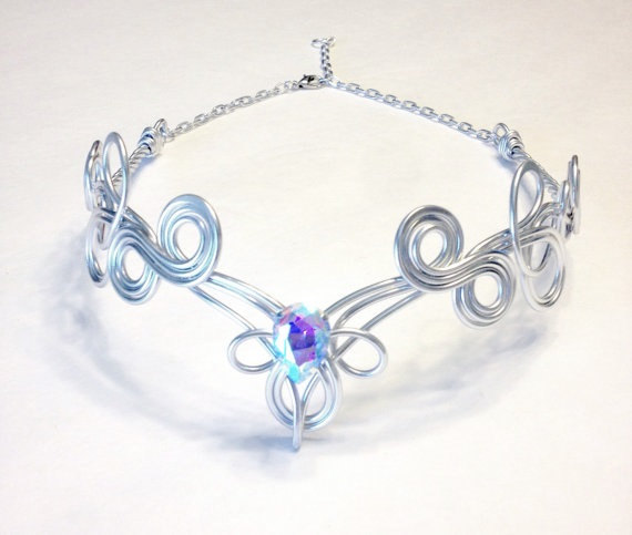 Wedding - KALINA Circlet - Celtic Elven Medieval Renaissance - Hand Crafted - Choose Your Own COLOR - Crown Tiara Bridal Wedding Hairpiece Cosplay