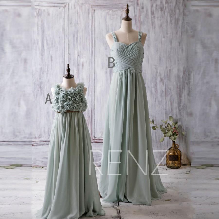 Hochzeit - 2016 Dark Mint Bridesmaid Dress, Mix and Match Wedding Dress, Flower Girl Dress, Prom Dress Floor Length (JK006/T080)