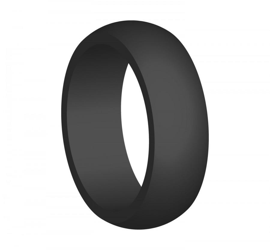 Mariage - Charcoal Silicone Rubber Wedding Ring Band Flexible Skin Safe Modern Athletic Gift for Him Mans Jewelry FREE SHIPPING (No Cheesy Logos)