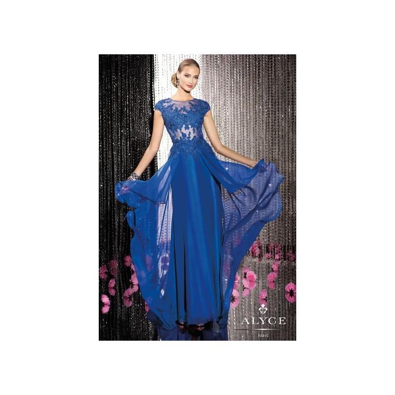 Hochzeit - Alyce Black Label 5582 Sheer Lace Formal Dress - Brand Prom Dresses