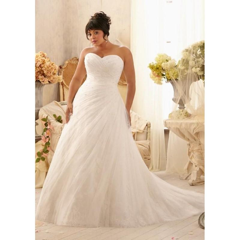 Wedding - Julietta by Mori Lee 3156 Strapless Lace A-Line Plus Size Wedding Dres - Crazy Sale Bridal Dresses