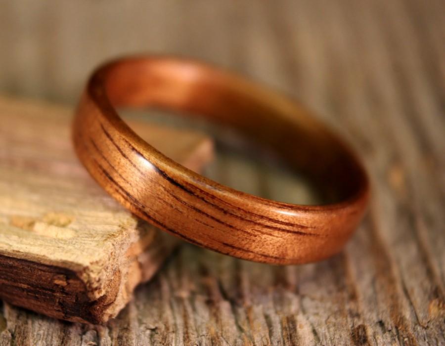 Hochzeit - Bentwood Ring - Shimmer Koa Wooden Ring - Handcrafted Wood Wedding Ring - Custom Made