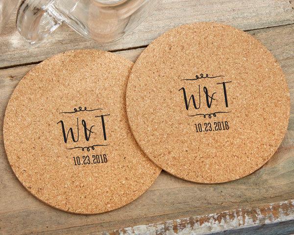 Hochzeit - 36 - Personalized Round Cork Coasters - Vineyard