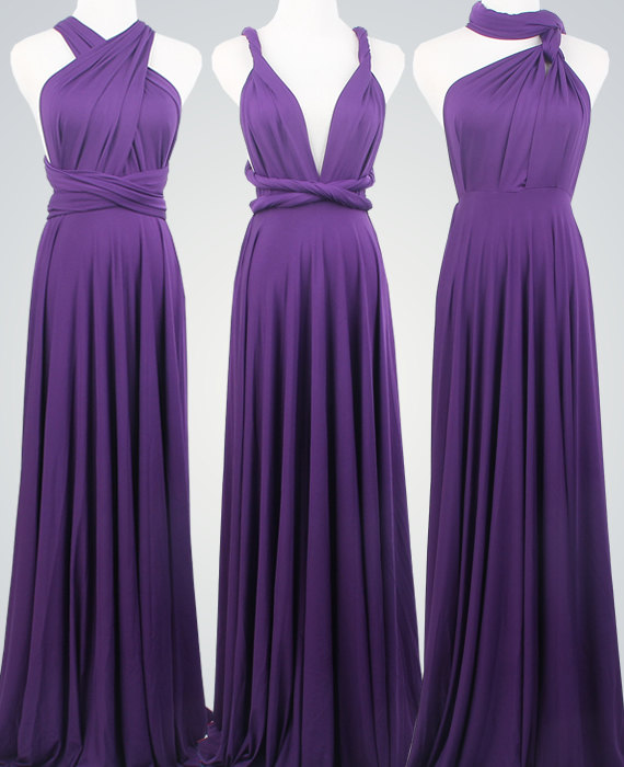 Свадьба - Long Bridesmaid Dress,Purple Dress,Bridesmaid Dress,Party Dress Floor Length,Infinity Bridesmaid Dress,Prom Dress,Long Purple Dress