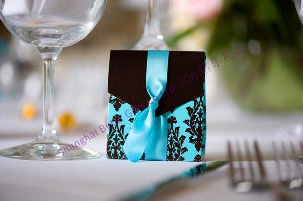 Mariage - Beter Gifts® 深咖啡DIY土耳其藍BETER-TH013創意喜糖盒子結婚用品 原創婚禮佈置