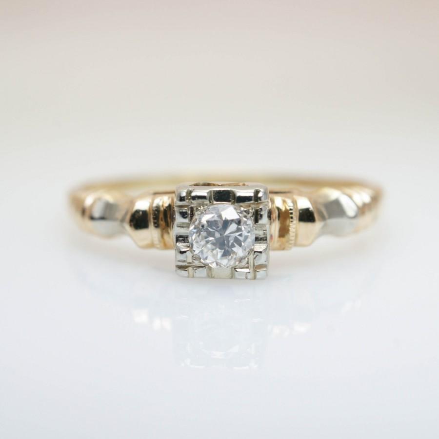 Mariage - Art Deco Engagement Ring Vintage Engagement Ring Vintage Diamond Ring Gold Art Deco Ring Art Deco Diamond Ring Unique Engagement 1920s Ring