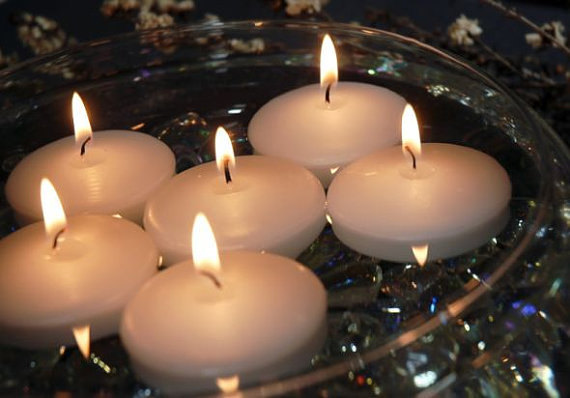 زفاف - 24 Candles- 3 inch Unscented Floating Candles