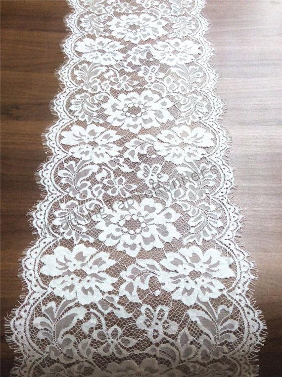 Mariage - 7ft white Lace Table runner 10"  white  table runners wedding  table runners  runner151012502