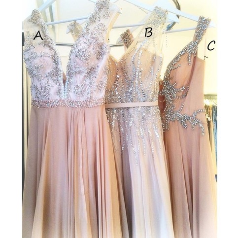 Wedding - Charming Long Prom/Evening Dress - Three Style Dress with Beaded from Dressywomen