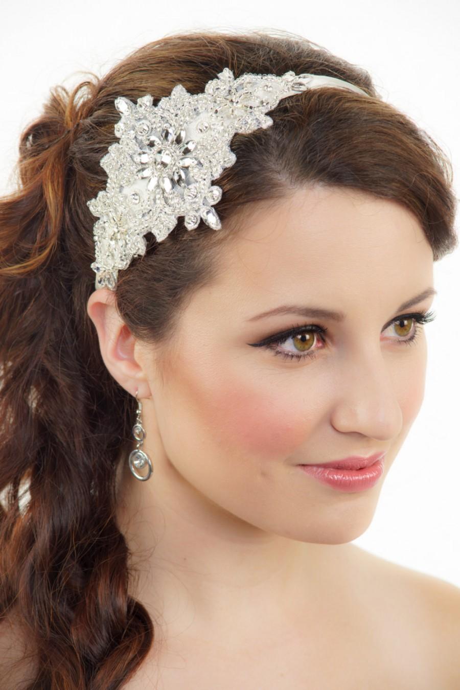 Wedding - Bridal Headband, Silver headband, Gatsby Art Deco Headband, Hair piece,  Wedding Headband, Tiara, Bridal Hair Accessories