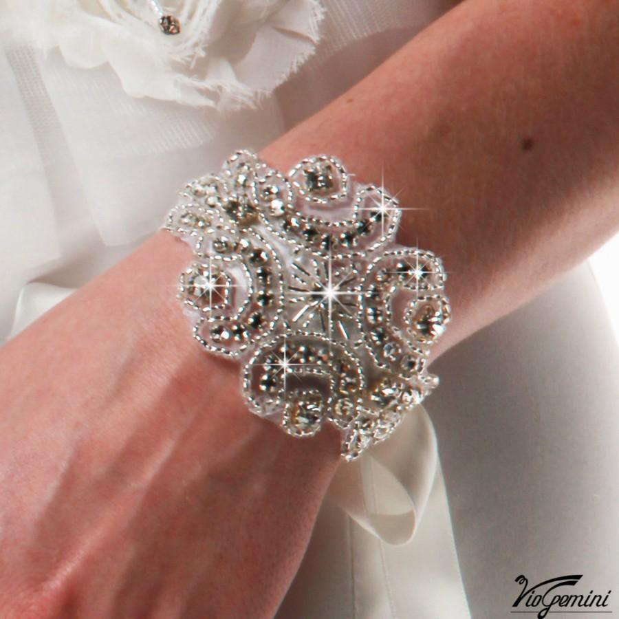 زفاف - Bridal accessory wedding bracelet with rhinestone applique