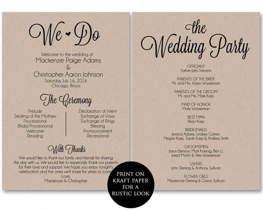 Free Printable Wedding Ceremony Templates