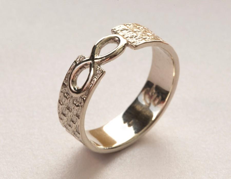 زفاف - Men's Infinity Ring, White Gold Infinity Ring, Infinity Wedding Band, Infinity Band Ring, Infinity Knot Ring, Men's Gold Wedding Ring,