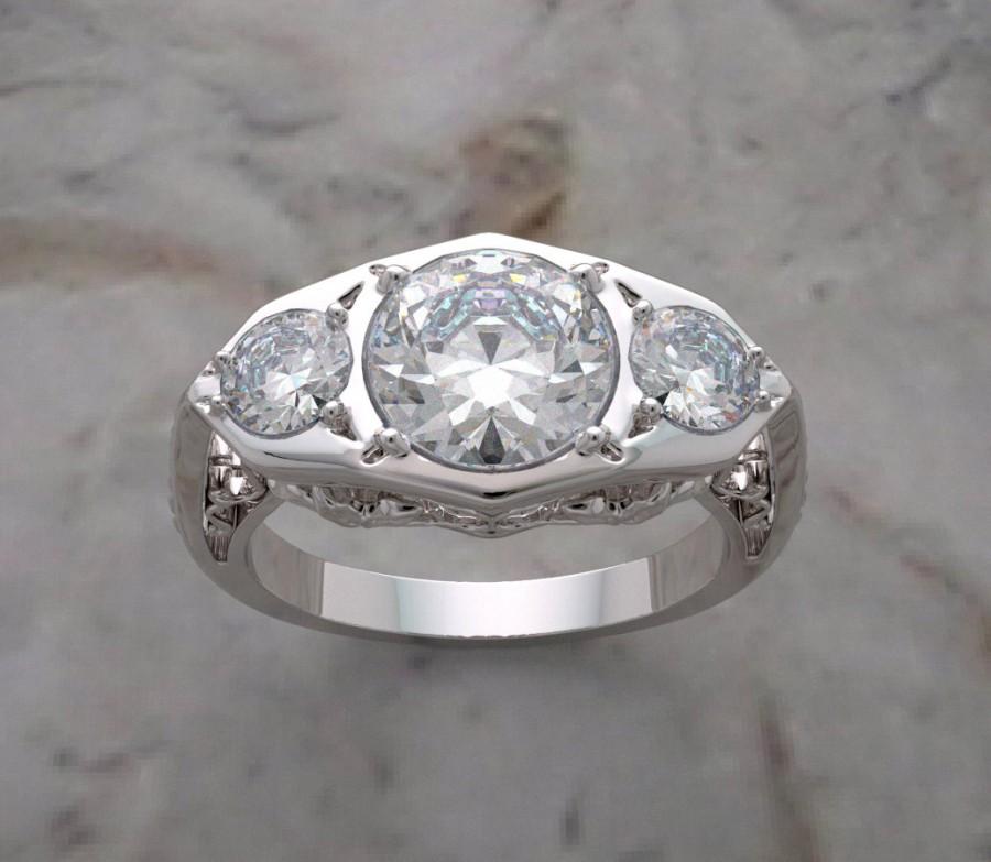 زفاف - Three Stone Ring Setting Unique Look