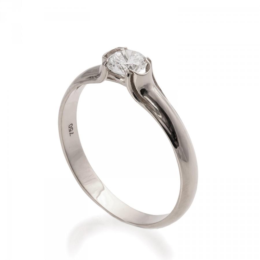 Свадьба - Engagement Ring - 18K White Gold and Diamond engagement ring,celtic ring, engagement ring, wedding band,crown ring, art deco, edwardian,ENG4