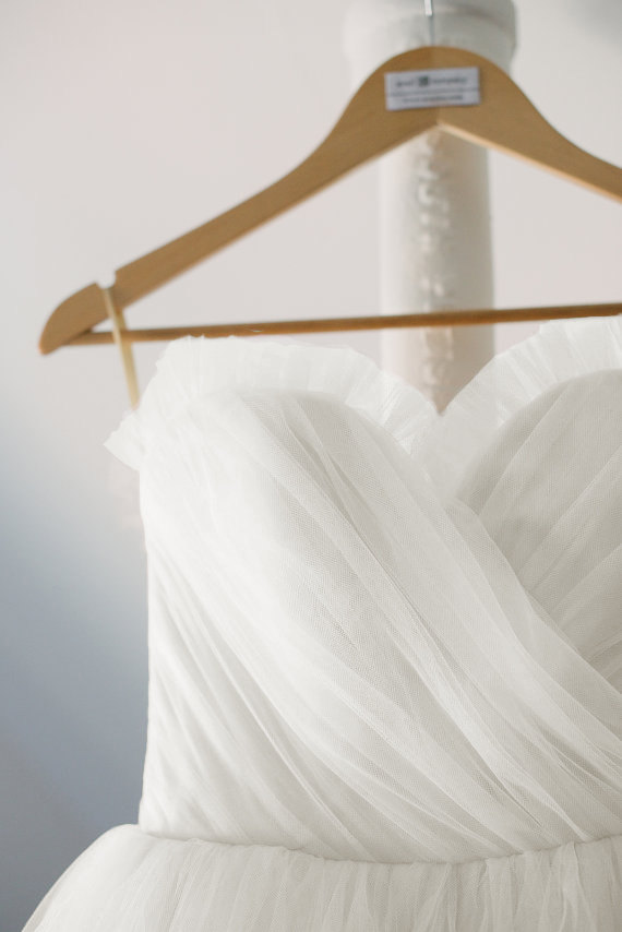 زفاف - White Tulle Wedding Dress - Vintage Style Ball Gown - Kristine Style