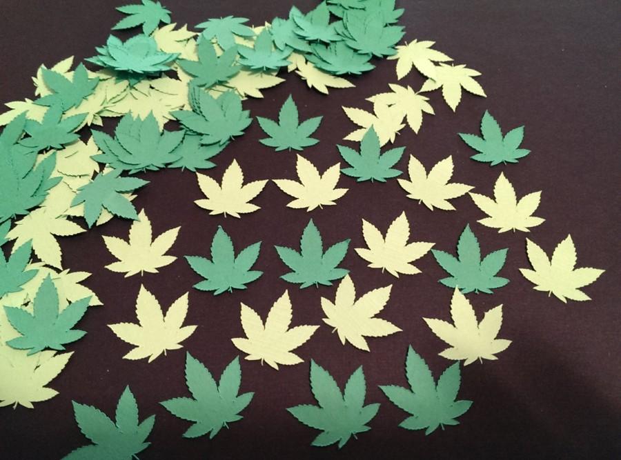Mariage - Pot leaf Confetti- 420 Confetti-Table scatter- Cannabis- Weed- Blaze- Stoner party