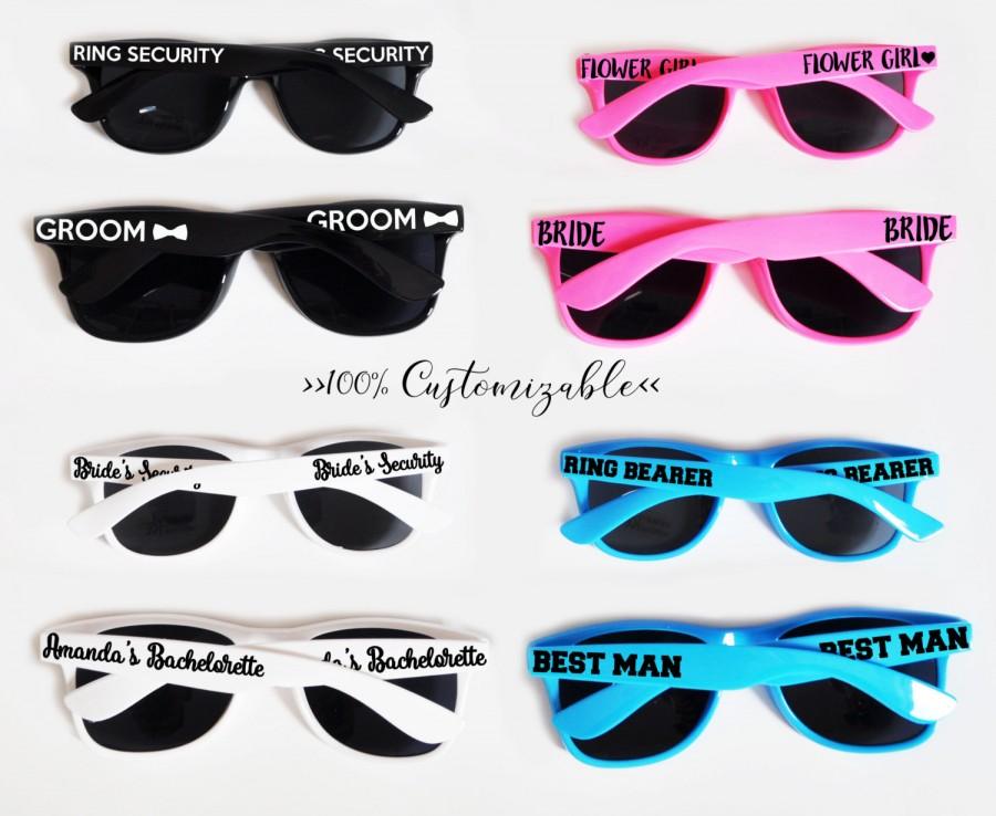 Wedding - Custom Kids and Adult Sized Sunglasses You Choose the Text and Colors!