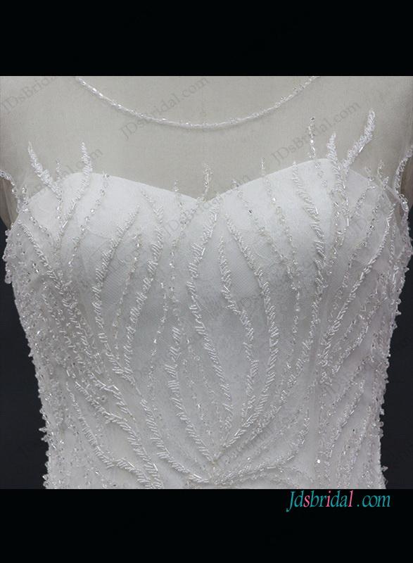 Mariage - Sexy sheer top beading mermaid wedding dress