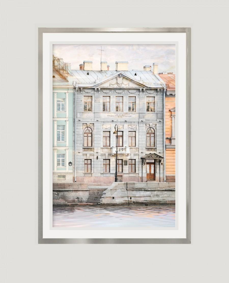 Wedding - House art architecture photography, vertical wall art Architectural city print, large pastel picture, St Petersburg, 16x24, 20x30, 24x36 art