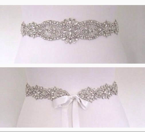 زفاف - Crystal bridal sash,rhinestone wedding belt, bridal sash belt,
