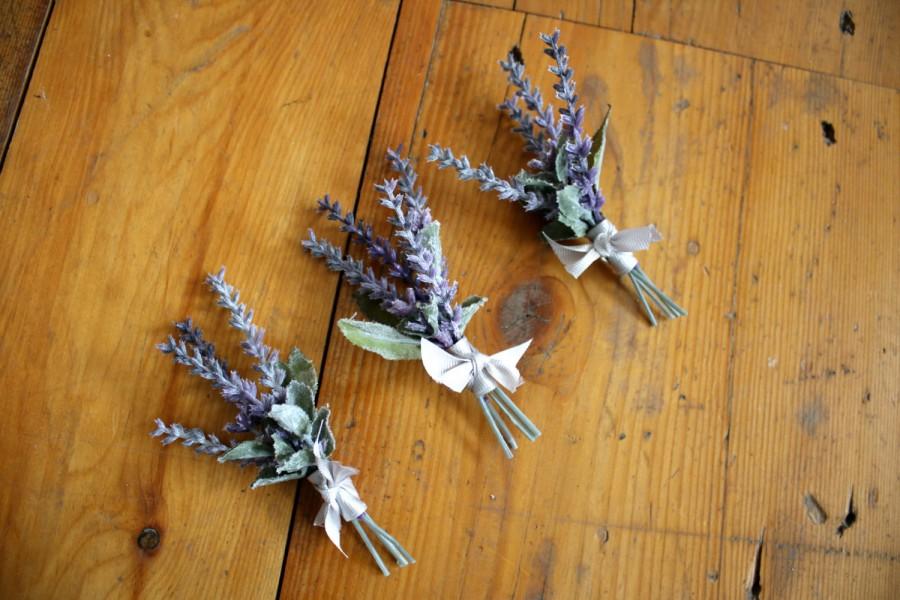 Mariage - Lavender Boutonniere, Lavender wedding boutonniere, boutonniere, keepsake boutonniere, keepsake lavender boutonniere, fake flower boutonnier