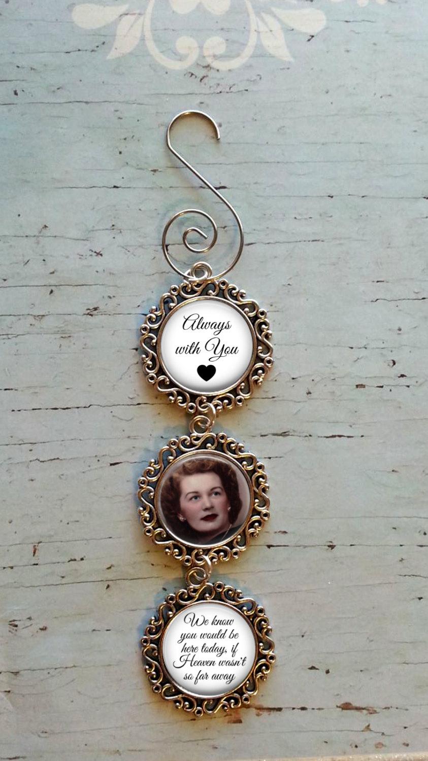 Wedding - SALE - Thru Midnight 12/16! Memorial Ornament Personalized with Photo - Christmas Ornament