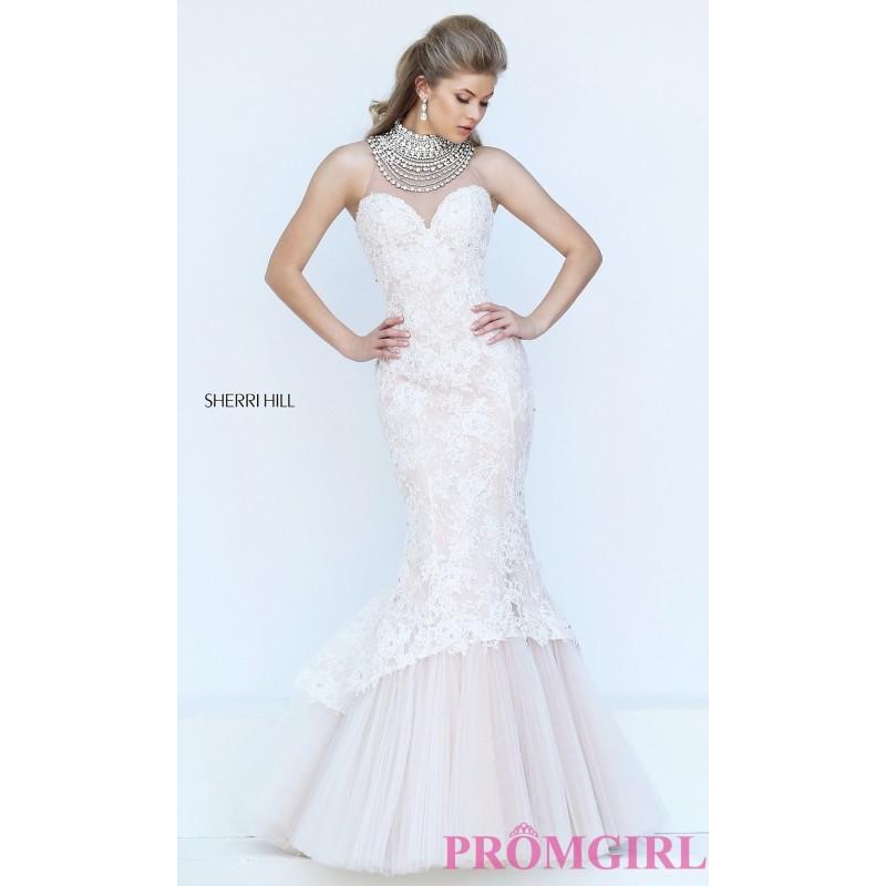 Hochzeit - Lace Mermaid Sheer Back Sherri Hill Prom Dress - Discount Evening Dresses 