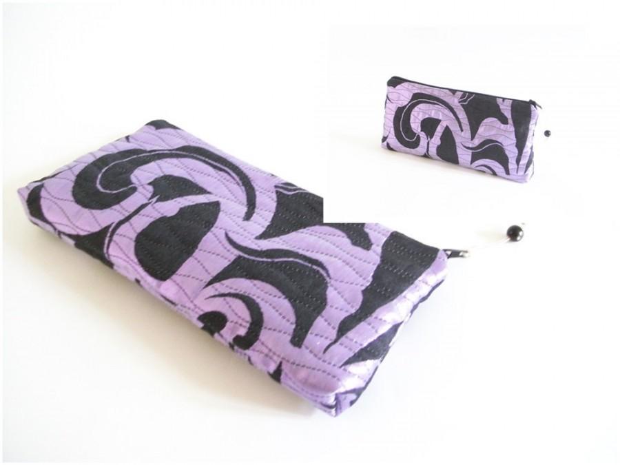 Mariage - Bright Lavender Clutch , OOAK Wedding Party Clutch, Gift for Bridesmaid, Evening Lavender Clutch, Bohemian Purse