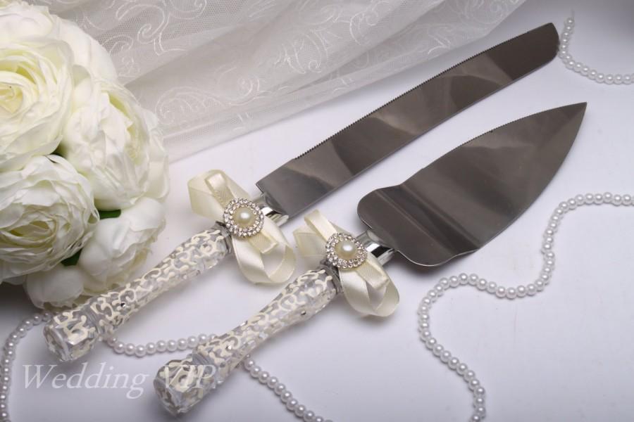 Mariage - Wedding cake knife - Wedding Cake cutting set - cake knife set - knife for cake - - set of wedding cake - cake cutting set - ivory wedding