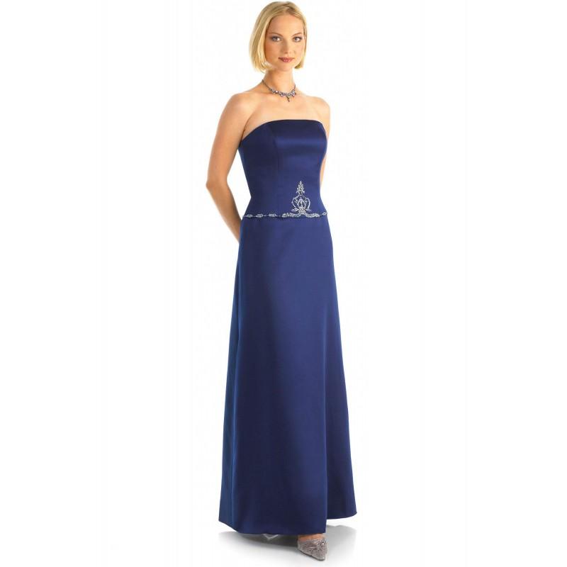 Mariage - Elegant A-line Strapless Beading Floor-length Satin Bridesmaid Dresses - Dressesular.com