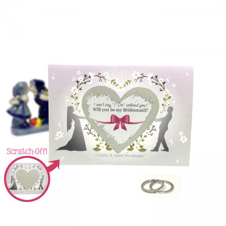 Hochzeit - Bridesmaid Invite Card / Bridesmaid Card / Maid of Honor Invite Card / Flower Girl Invite Card / Scratch Off Card / Scratch Off / Wedding