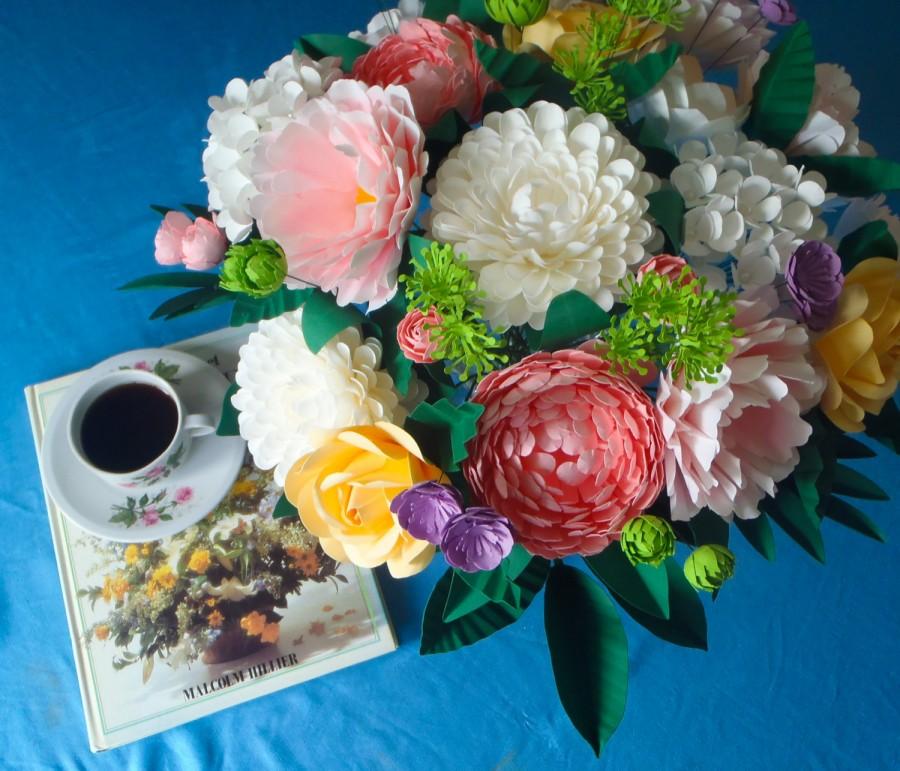 Hochzeit - Sweet Virtues - Couture Paper Flowers Bouquet