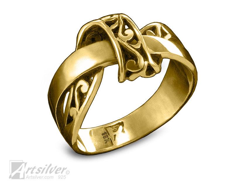 زفاف - Unique Wedding Ring. Solid Gold Wedding Ring. Gold Engagement Ring. Womens Love Knot Ring For Her. Promise Ring - KS296g