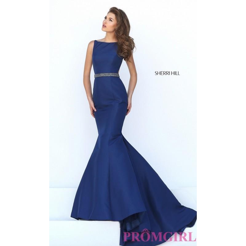 Wedding - Mermaid Style Open Back High Neck Prom Dress by Sherri Hill - Discount Evening Dresses 