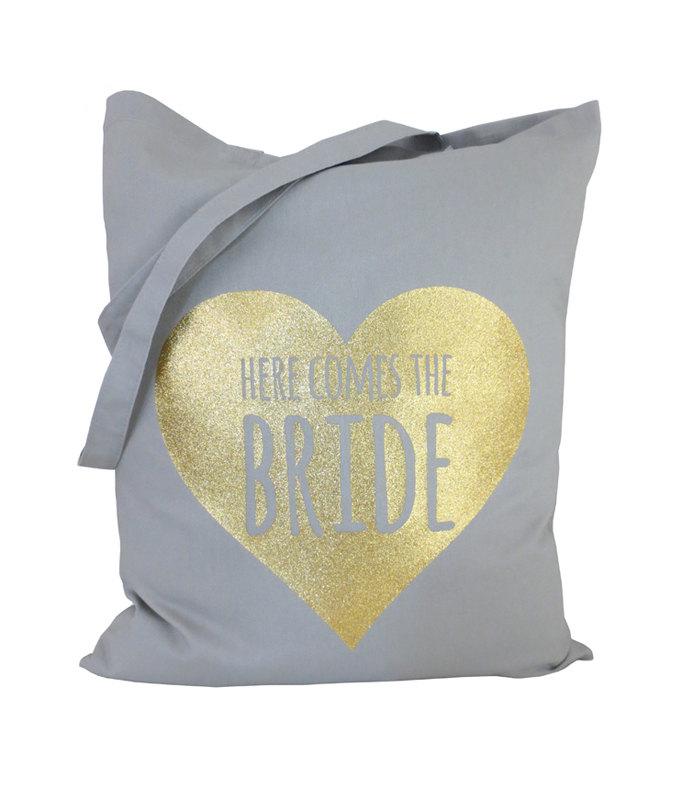 Wedding - Wedding Tote Bag 'Here Comes The BRIDE' or 'BRIDE' Tote Bag, Bride to Be Gift, Hen Party, Bride Tote Bag, Tote Bag for Brides