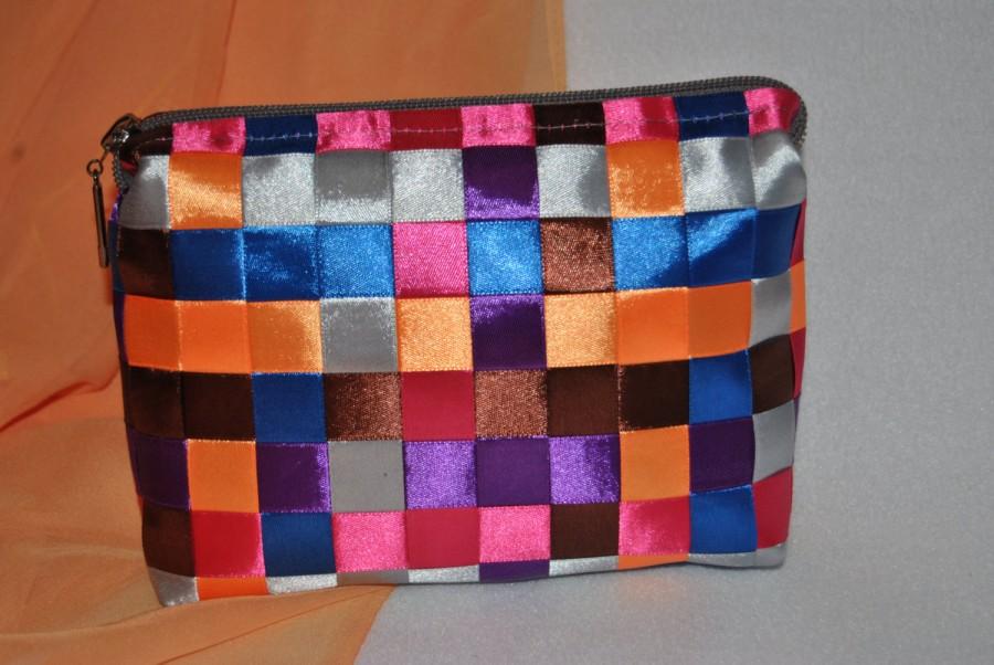 Mariage - Makeup bag make up bag Cosmetic bag Womens Accessories Gift idea For women Gift for her Travel Tote Rainbow bag Fabric Bag Zip pouch