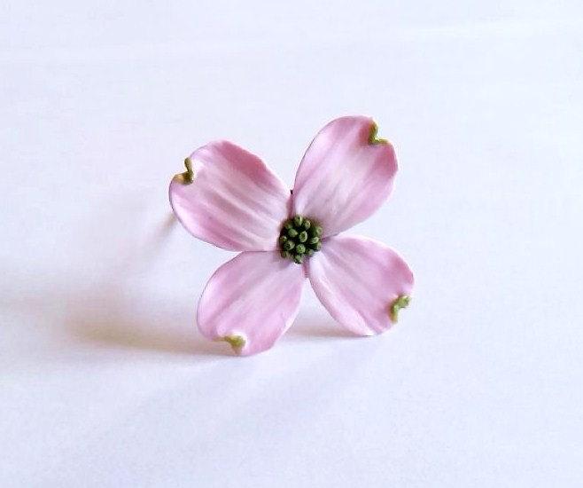 زفاف - Pink Dogwood Hair Pins, Bridal White Hair Flowers, Hair Pins, Flowers 