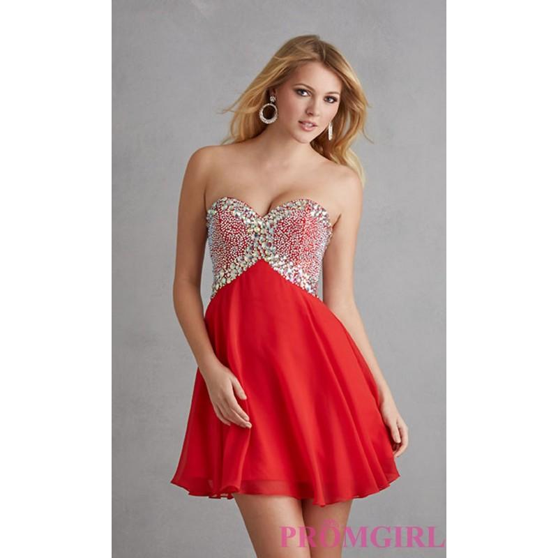 زفاف - Short Strapless Sweetheart Night Moves Dress - Brand Prom Dresses