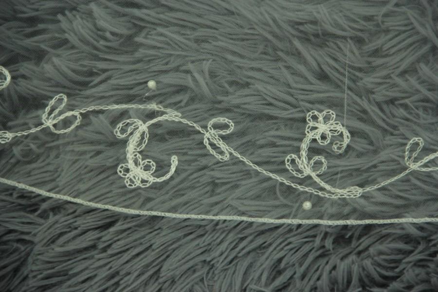 زفاف - 1 Tier Cathedral Bridal Veil, embroidery edge veil, white ivory wedding veil, with comb veil, wedding accessories
