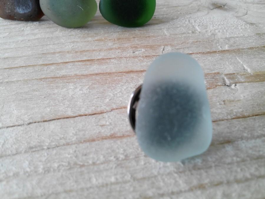 Свадьба - tie pin - MERMAID - Organic bottle green Sea Glass tie pin for him or her with Genuine Natural Amalfi Sea Glass / nr92
