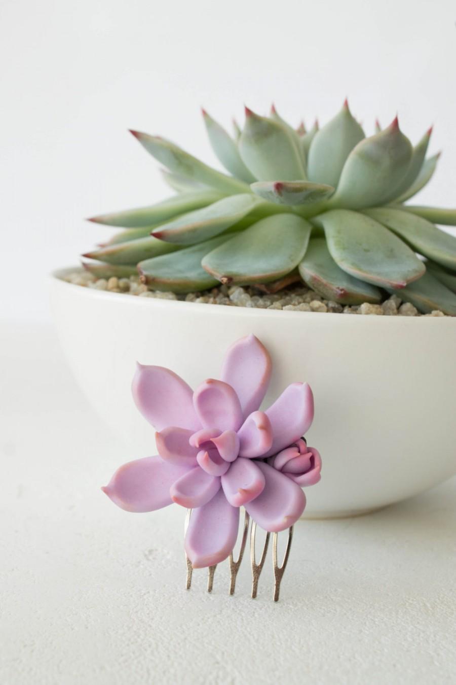 Wedding - Light Purple Succulent Planter Small Succulent Comb Wholesale 5 cm Succulent Comb Plants Succulent Jewelry Wedding Bridal Birthday Gift