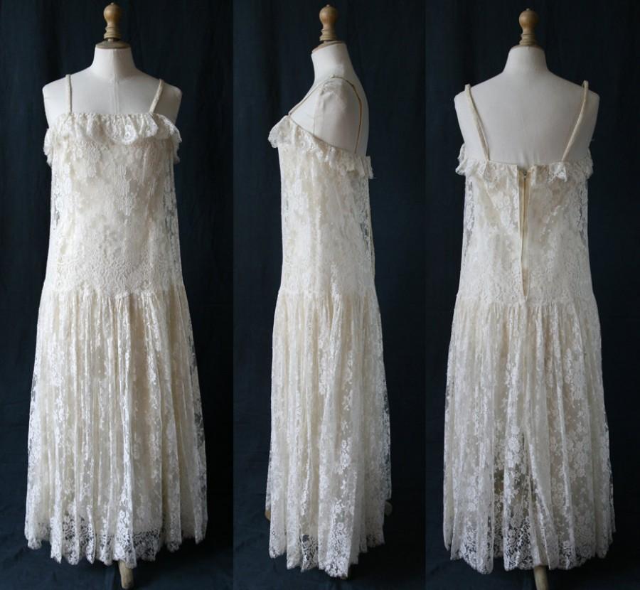 زفاف - Wedding dress,French lace, single model, Vintage  1980's