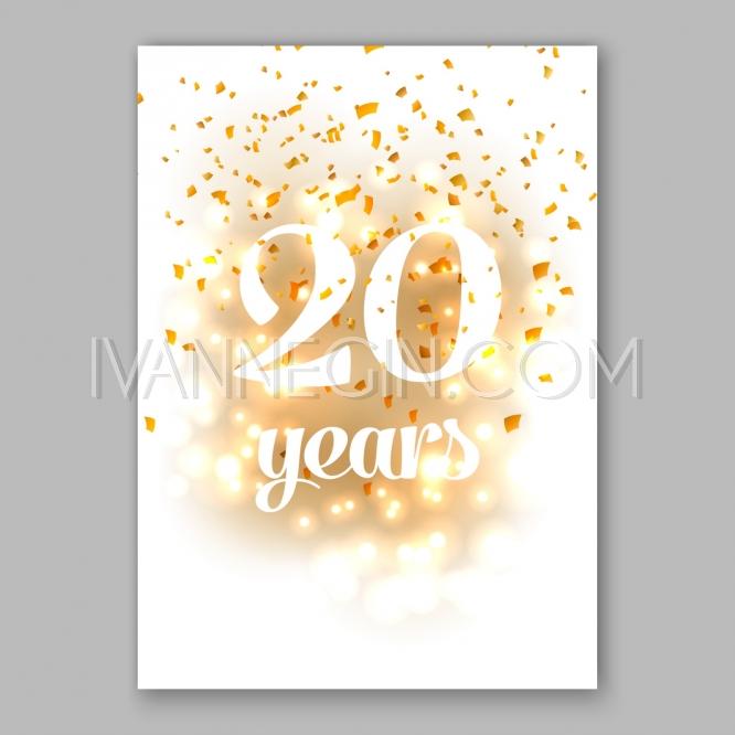 Mariage - Birthday invitation and greeting card sign over confetti. Vector holiday illustration - Unique vector illustrations, christmas cards, wedding invitations, images and photos by Ivan Negin