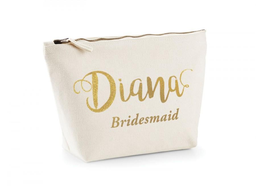 Hochzeit - Custom make up case, Wedding survival kit, Bridesmaid accessory bag, Bridal party bag