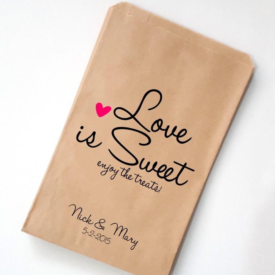 Hochzeit - Love is Sweet Enjoy the Treats Wedding Favor Bags {5 qty